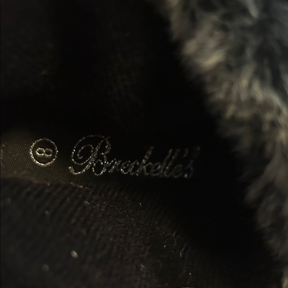 Brickelle’s Black Faux Fur Trim High Heel Ankle Boots size 8 3” heel - Picture 3 of 7